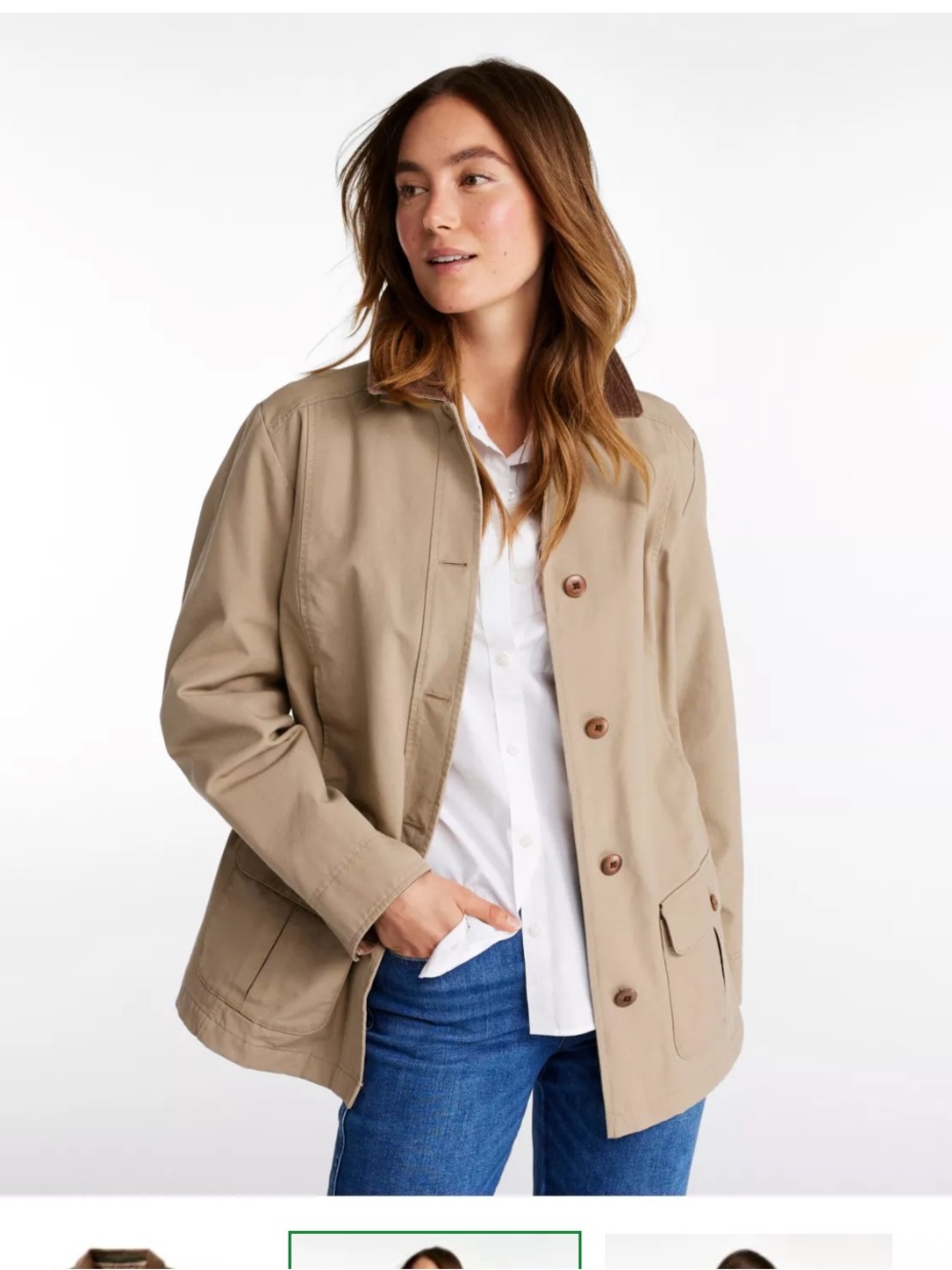 LL Bean Adirondack Barn Coat Flannel-Lined in Color Loren Size Large Retail $150 - Picture 3 of 13